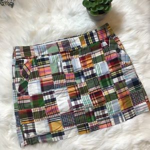 J. Crew Factory Madras Patchwork Mini Skirt - Sz 8